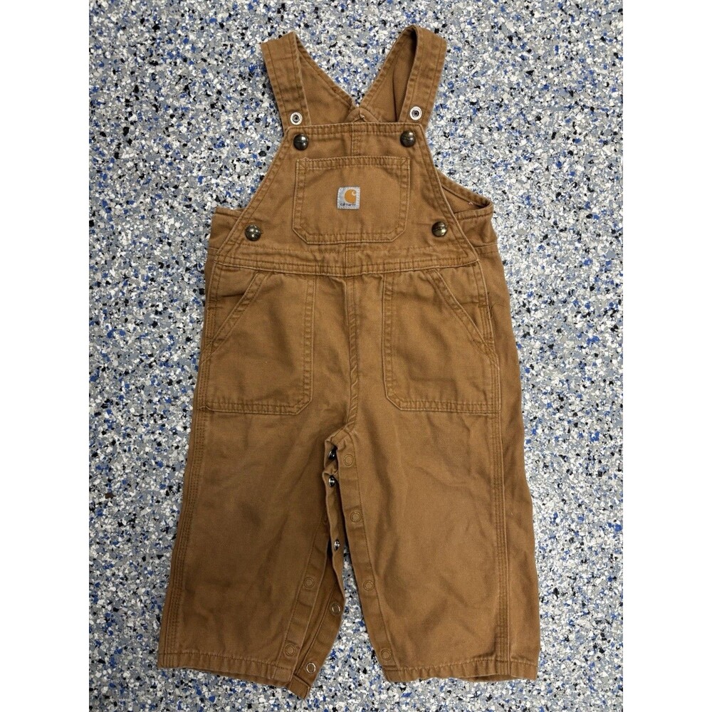 Carhartt Infant/Toddler Canvas Bib Overalls In Classic Carhartt Size 18M